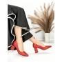 Pantofi cu Toc Gros J-221 RED | CHERIE