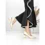 Pantofi cu Toc Gros J-221 BEIGE | CHERIE