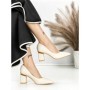 Pantofi cu Toc Gros J-221 BEIGE | CHERIE