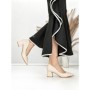 Pantofi cu Toc Gros J-56A BEIGE | CHERIE