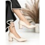 Pantofi cu Toc Gros J-56A BEIGE | CHERIE