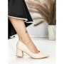Pantofi cu Toc Gros J-56A BEIGE | CHERIE