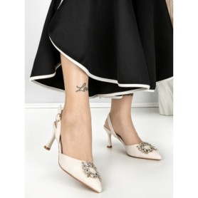 Pantofi Stiletto J-209 WHITE | CHERIE