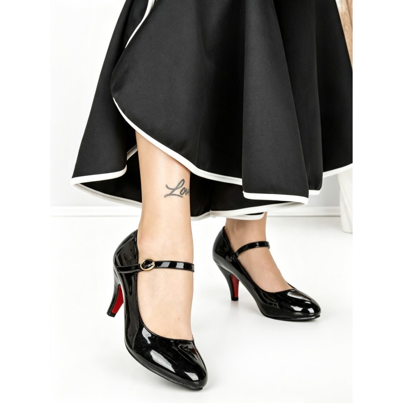 Pantofi cu Toc J-37 BLACK | CHERIE