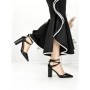 Pantofi cu Toc Gros 7063 BLACK | BEUE SHOES