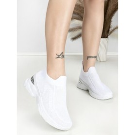 Pantofi Sport Dama cu Platforma BK198 WHITE | OMODA