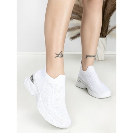 Pantofi Sport Dama cu Platforma BK198 WHITE | OMODA
