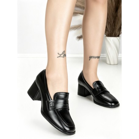 Pantofi cu Toc Gros L72168E BLACK | ABLOOM