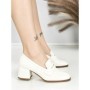 Pantofi cu Toc Gros L72168E WHITE | ABLOOM