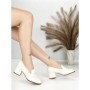 Pantofi cu Toc Gros L72168E WHITE | ABLOOM