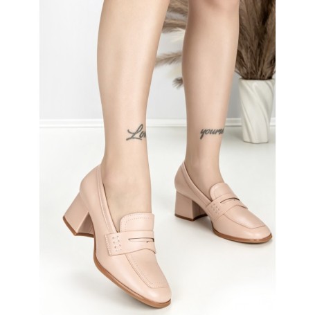 Pantofi cu Toc Gros L72168E APRICOT | ABLOOM