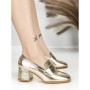 Pantofi cu Toc Gros L72168E GOLD | ABLOOM