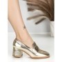 Pantofi cu Toc Gros L72168E GOLD | ABLOOM