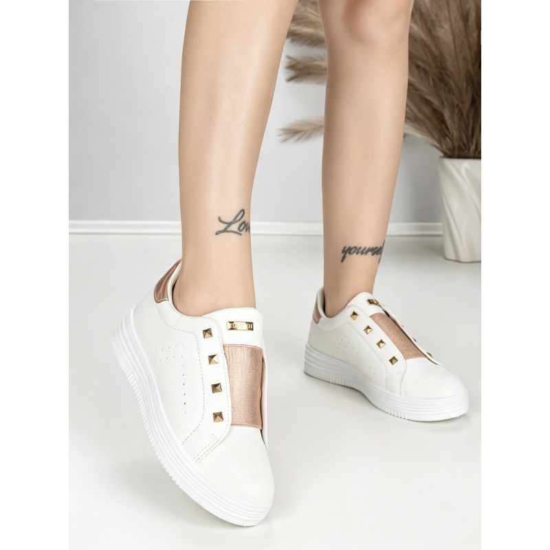 Sneakers Dama HY-285 WHITE-CHAMPAGNE | ABLOOM