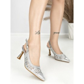 Pantofi Stiletto A7636-5 SILVER | ABLOOM