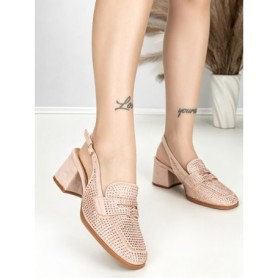 Pantofi cu Toc Gros L8576G PINK | ABLOOM