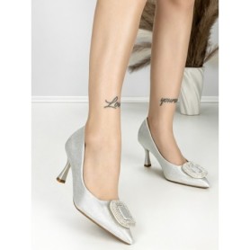 Pantofi Stiletto A7910-1 SILVER | ABLOOM