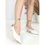 Pantofi cu Toc mic L6-71-2 WHITE | ABLOOM