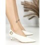 Pantofi cu Toc mic L6-71-2 WHITE | ABLOOM