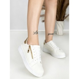 Sneakers Dama BK-56-5 WHITE-GOLD | ABLOOM