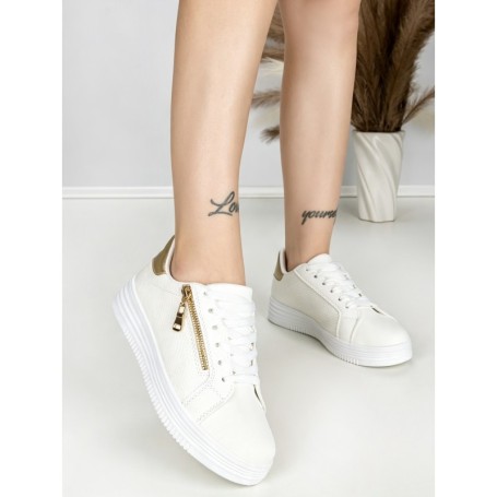 Sneakers Dama BK-56-5 WHITE-GOLD | ABLOOM