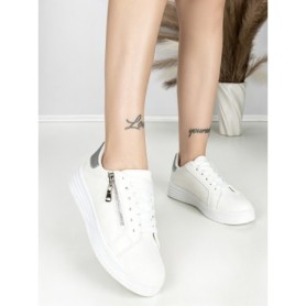 Sneakers Dama BK-56-6 WHITE-SILVER | ABLOOM