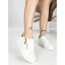 Sneakers Dama BK-56-7 WHITE-CHAMPAGNE | ABLOOM