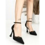 Sandale Dama cu Toc Subtire 6DC8 BLACK | MEI