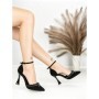 Sandale Dama cu Toc Subtire 6DC8 BLACK-GUNCOLOR | MEI