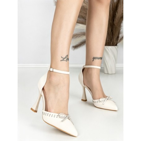 Sandale Dama cu Toc Subtire 6DC8 BEIGE | MEI