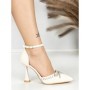Sandale Dama cu Toc Subtire 6DC8 BEIGE | MEI