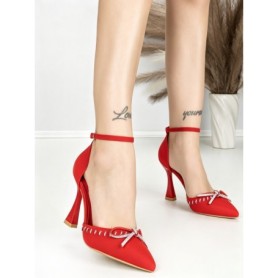 Sandale Dama cu Toc Subtire 6DC8 RED | MEI