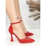 Sandale Dama cu Toc Subtire 6DC8 RED | MEI