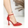 Sandale Dama cu Toc Subtire 6DC8 RED | MEI