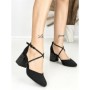 Sandale Dama cu Toc Gros 6XKK19 ALL BLACK | MEI