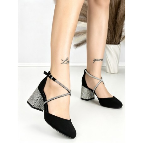 Sandale Dama cu Toc Gros 6XKK19 BLACK | MEI