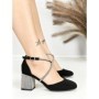 Sandale Dama cu Toc Gros 6XKK19 BLACK | MEI
