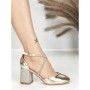 Sandale Dama cu Toc Gros 6XKK19 LIGHT GOLD | MEI
