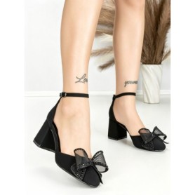 Sandale Dama cu Toc Gros 6XKK18 ALL BLACK | MEI
