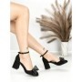 Sandale Dama cu Toc Gros 6XKK18 ALL BLACK | MEI