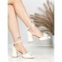 Sandale Dama cu Toc Gros 6XKK18 WHITE | MEI