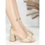 Sandale Dama cu Toc Gros 6XKK18 LIGHT GOLD | MEI