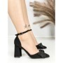 Sandale Dama cu Toc Gros 6XKK21 ALL BLACK | MEI