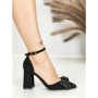 Sandale Dama cu Toc Gros 6XKK21 ALL BLACK | MEI