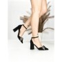 Sandale Dama cu Toc Gros 6XKK21 BLACK-GUNCOLOR | MEI