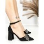 Sandale Dama cu Toc Gros 6XKK21 BLACK-GUNCOLOR | MEI