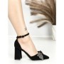 Sandale Dama cu Toc Gros 6XKK21 BLACK-GUNCOLOR | MEI