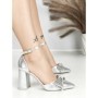 Sandale Dama cu Toc Gros 6XKK21 SILVER | MEI