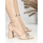 Sandale Dama cu Toc Gros 6XKK21 BEIGE | MEI