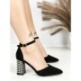 Sandale Dama cu Toc Gros 6YXD12 BLACK | MEI